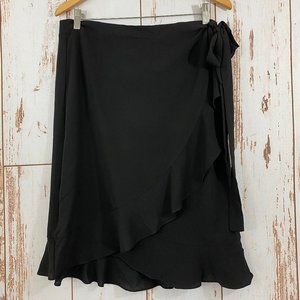 Max Studio Ruffle Hem Crepe Wrap Skirt NWT
